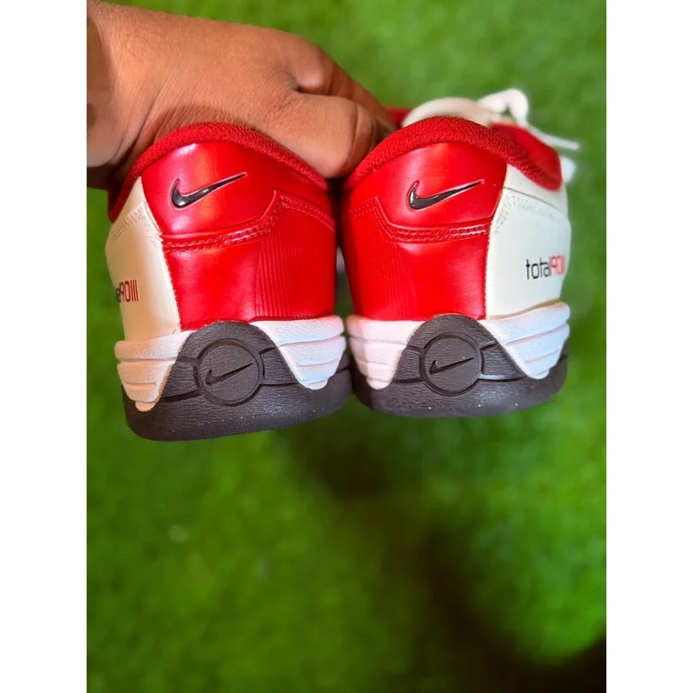 Nike Total 90 III White Red Indoor Soccer Shoes HQ2851-100 Mens 10.5